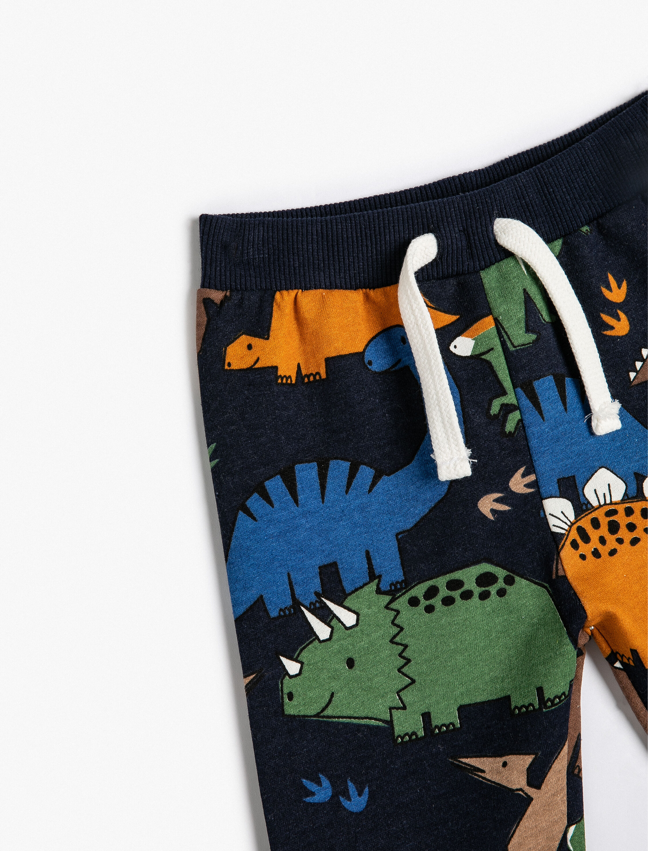  Erkek Bebek Dinozorlu Jogger Eşofman Altı Beli Bağlamalı Şardonlu Pamuklu