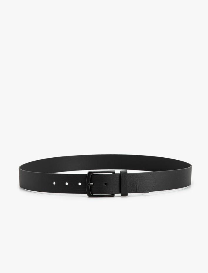 Erkek Kemer Deri Görünümlü Metal Tokalı