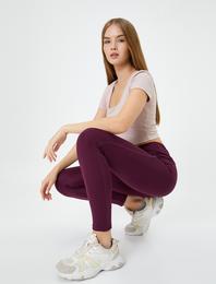 Spor Tayt Yüksek Bel Dikiş Detaylı