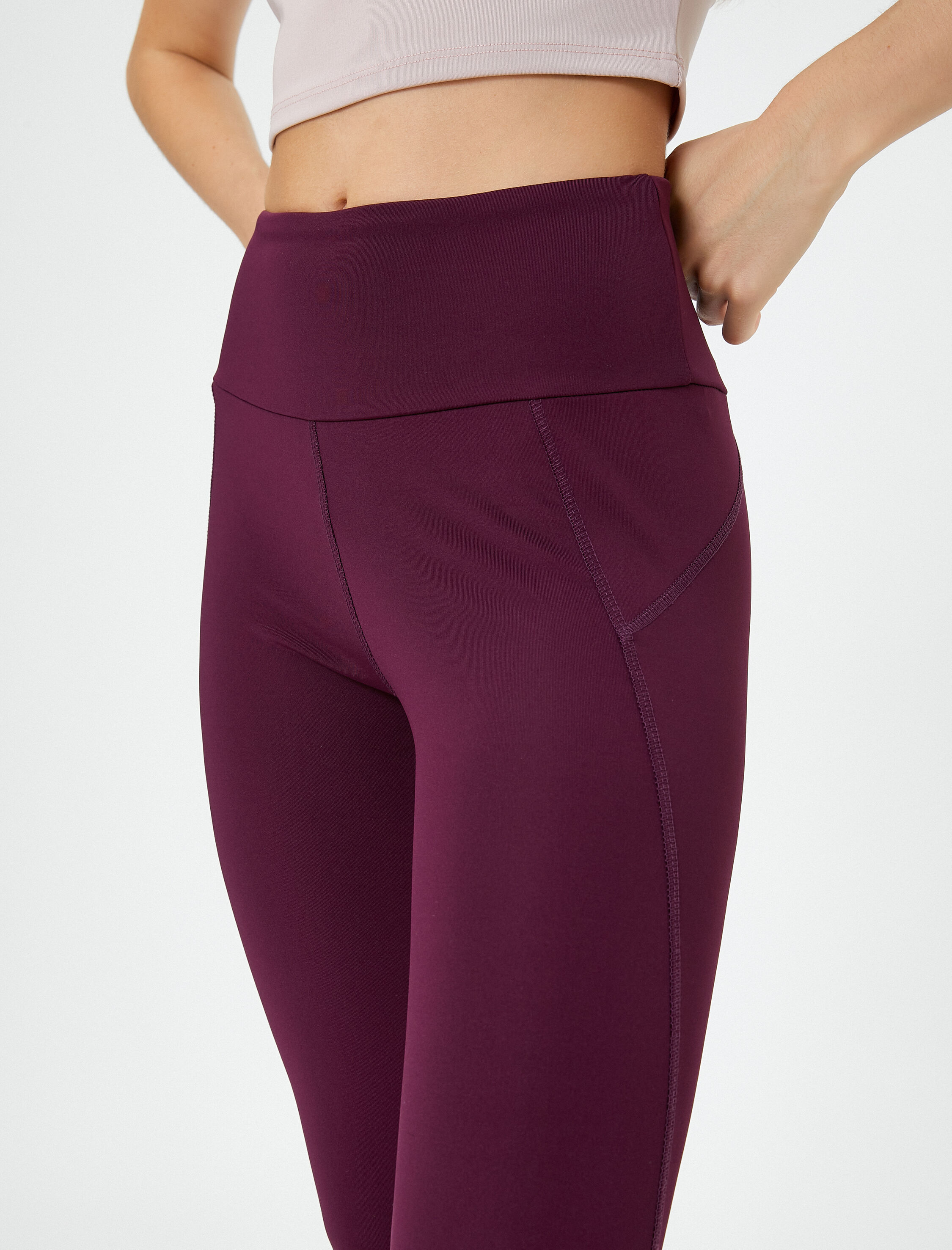   Spor Tayt Yüksek Bel Dikiş Detaylı