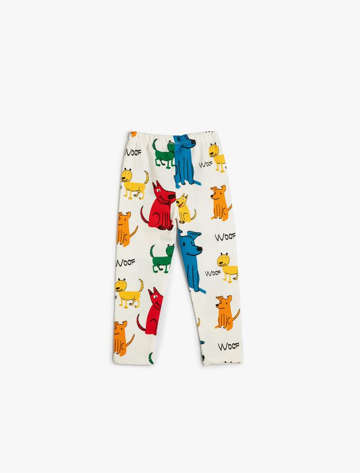 Erkek Bebek Jogger Eşofman Altı Hayvanlar Baskılı Beli Lastikli Pamuklu