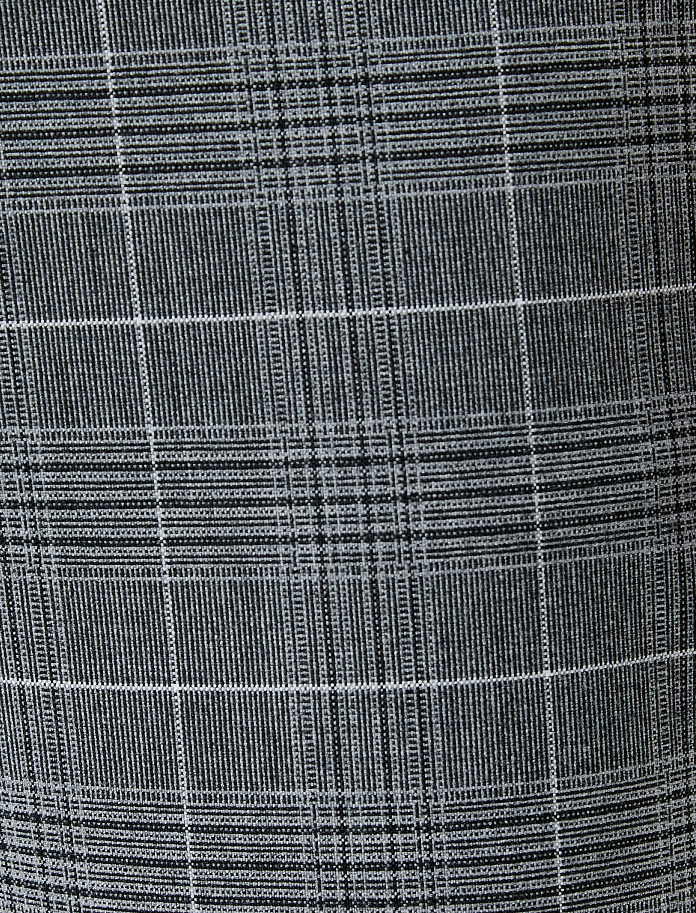   Kumaş Pantolon Ekoseli Beli Lastikli Düğmeli Dar Kesim Cepli