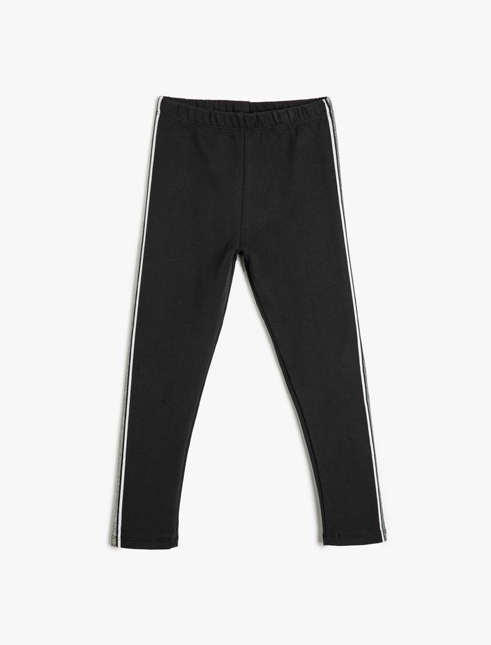 Kız Çocuk Basic Tayt Cep Detaylı Fitilli Beli Lastikli