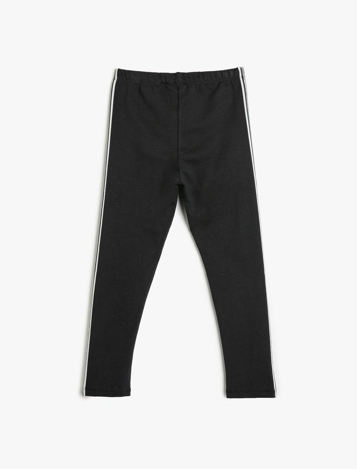 Kız Çocuk Basic Tayt Cep Detaylı Fitilli Beli Lastikli