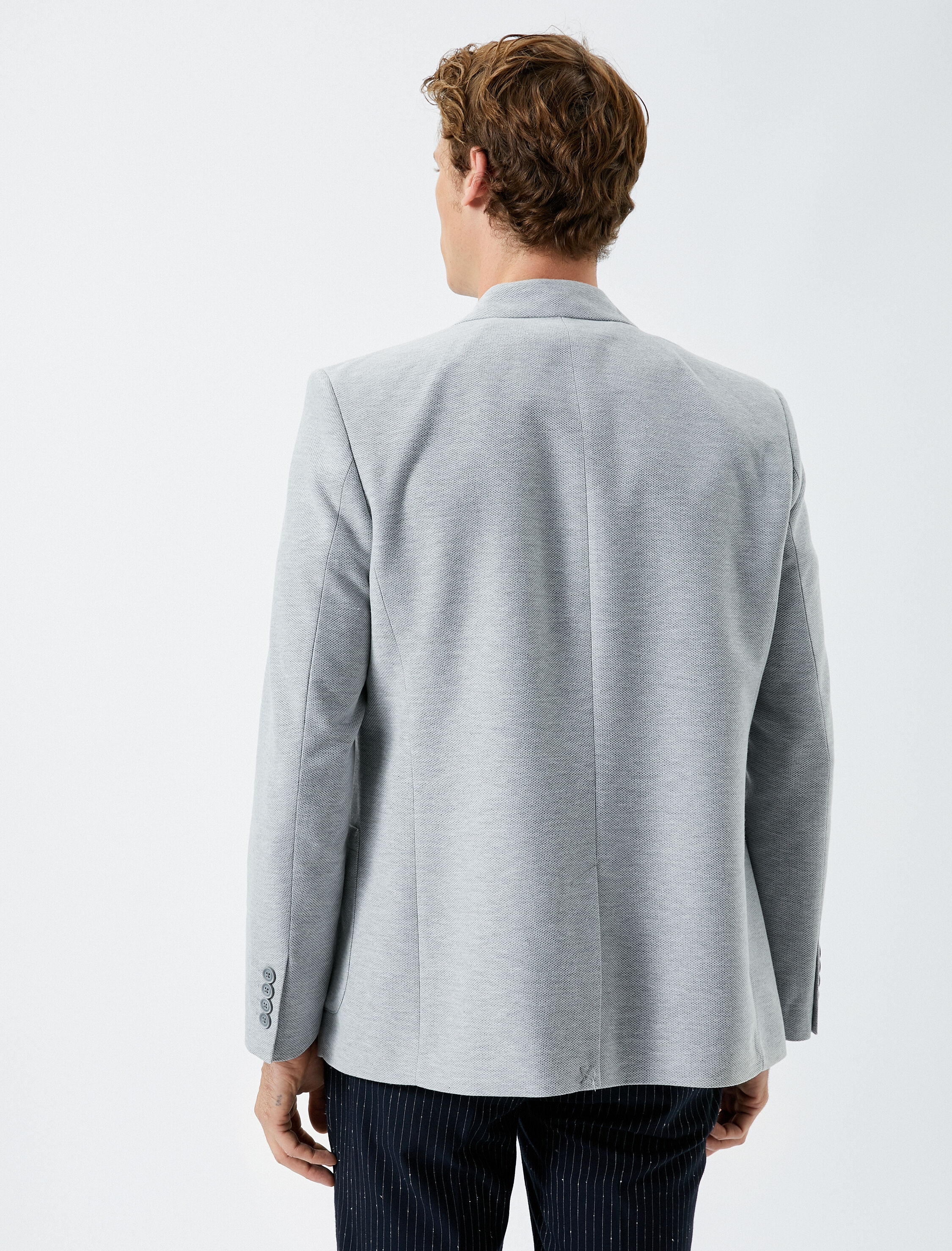   Blazer Ceket Çift Cepli Dar Kesim Mono Yaka