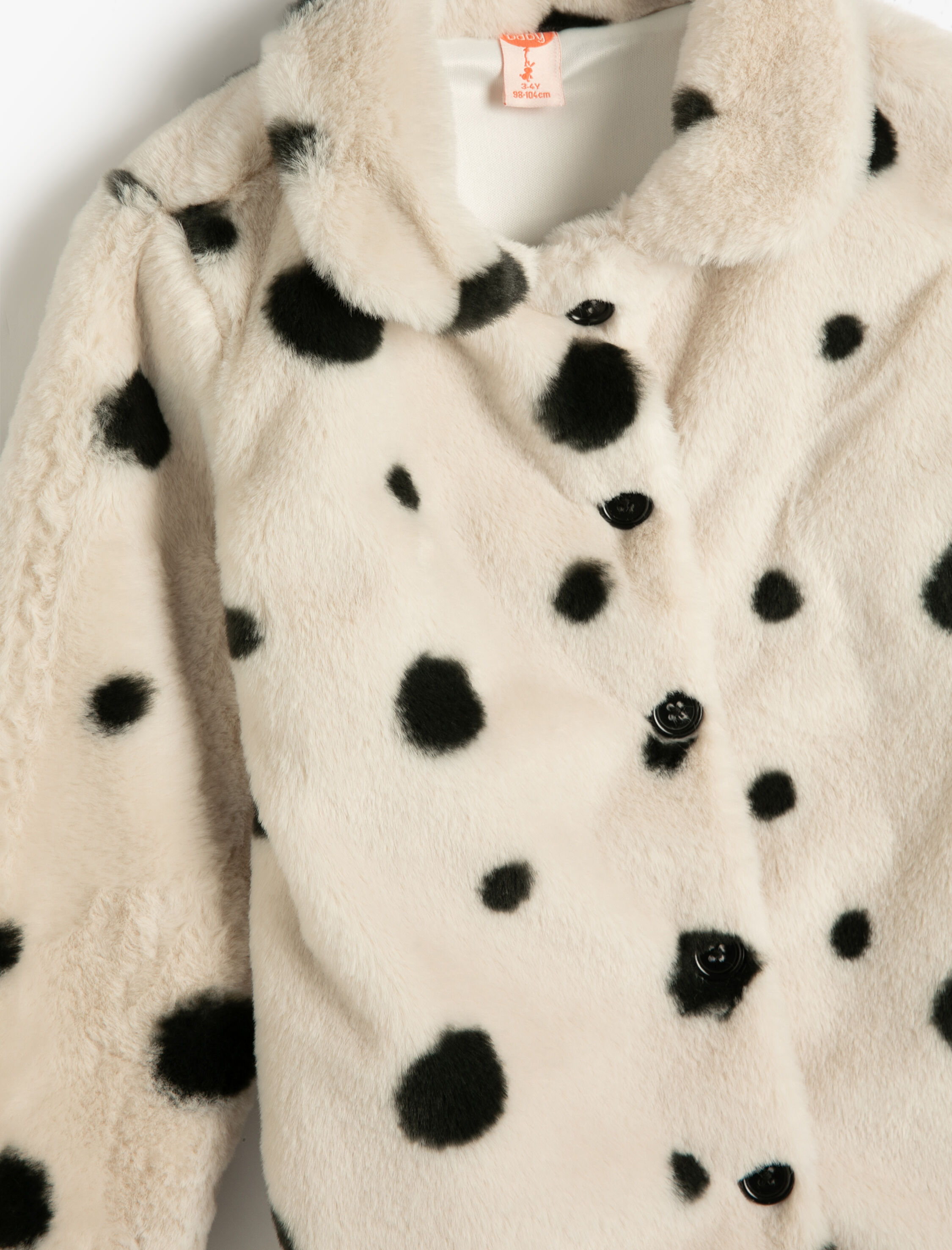  Kız Bebek Peluş Ceket Uzun Kollu Düğme Kapamalı