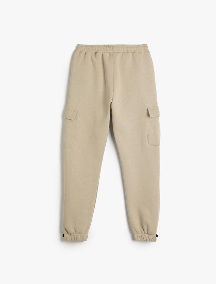 Erkek Çocuk Jogger Eşofman Altı Cepli Beli Bağlamalı Şardonlu Pamuklu