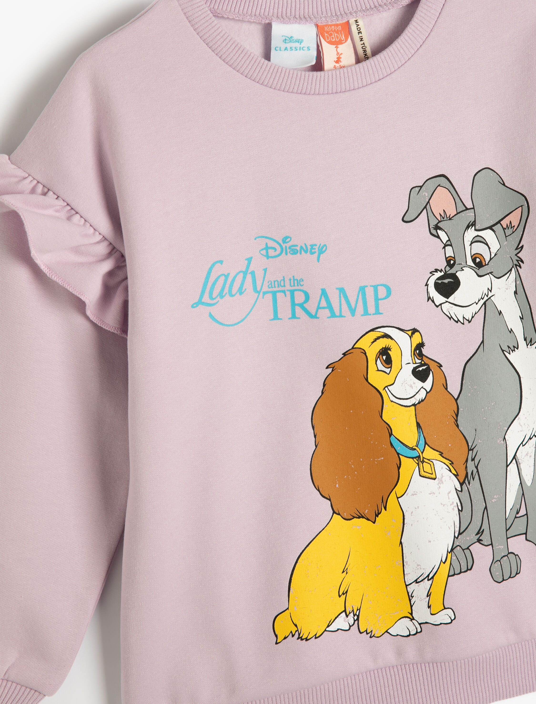  Kız Bebek Disney Sweat Lisanslı Uzun Kollu Bisiklet Yaka Baskı Detaylı Şardonlu