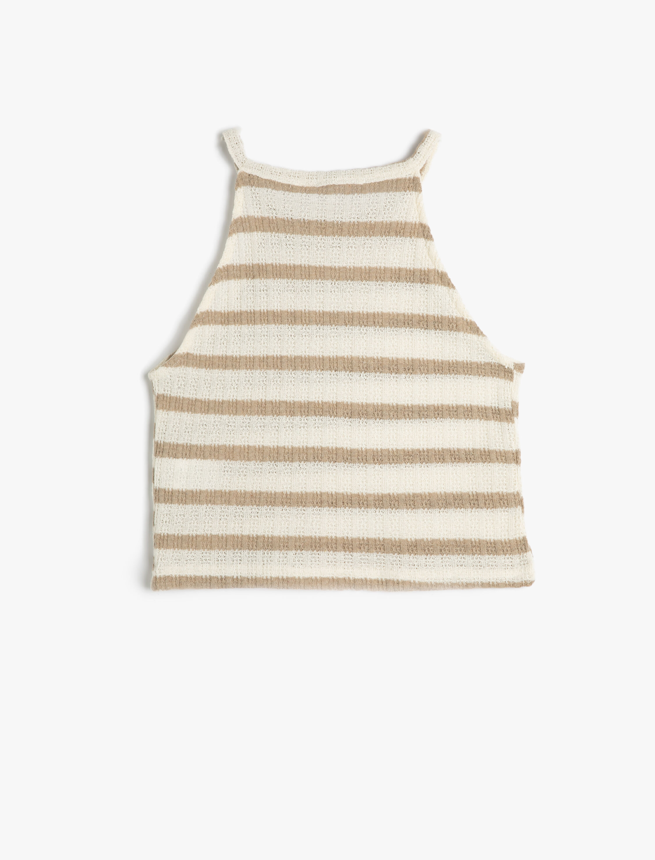   Crop Halter Yaka Üst Kroşe Slim Fit