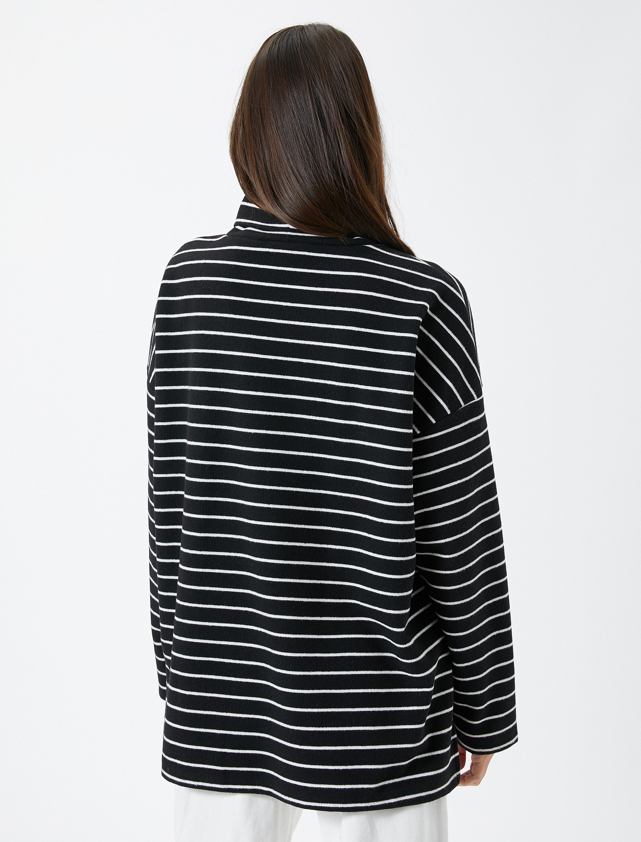   Boğazlı Kazak Uzun Kollu Düşük Omuzlu