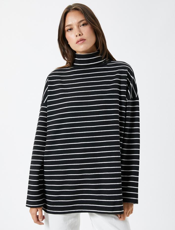  Boğazlı Kazak Uzun Kollu Düşük Omuzlu