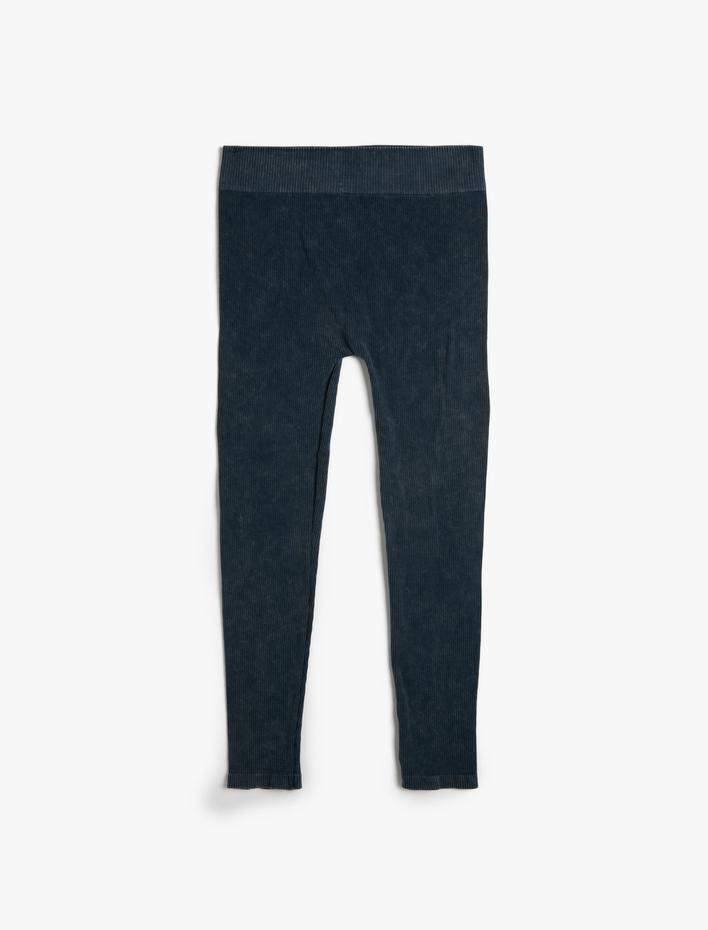  Tayt Soluk Efektli Yüksek Bel Fitilli