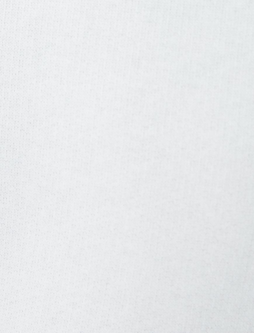   Bisiklet Yaka Sweatshirt Çiçek Nakış Detaylı Ribanalı