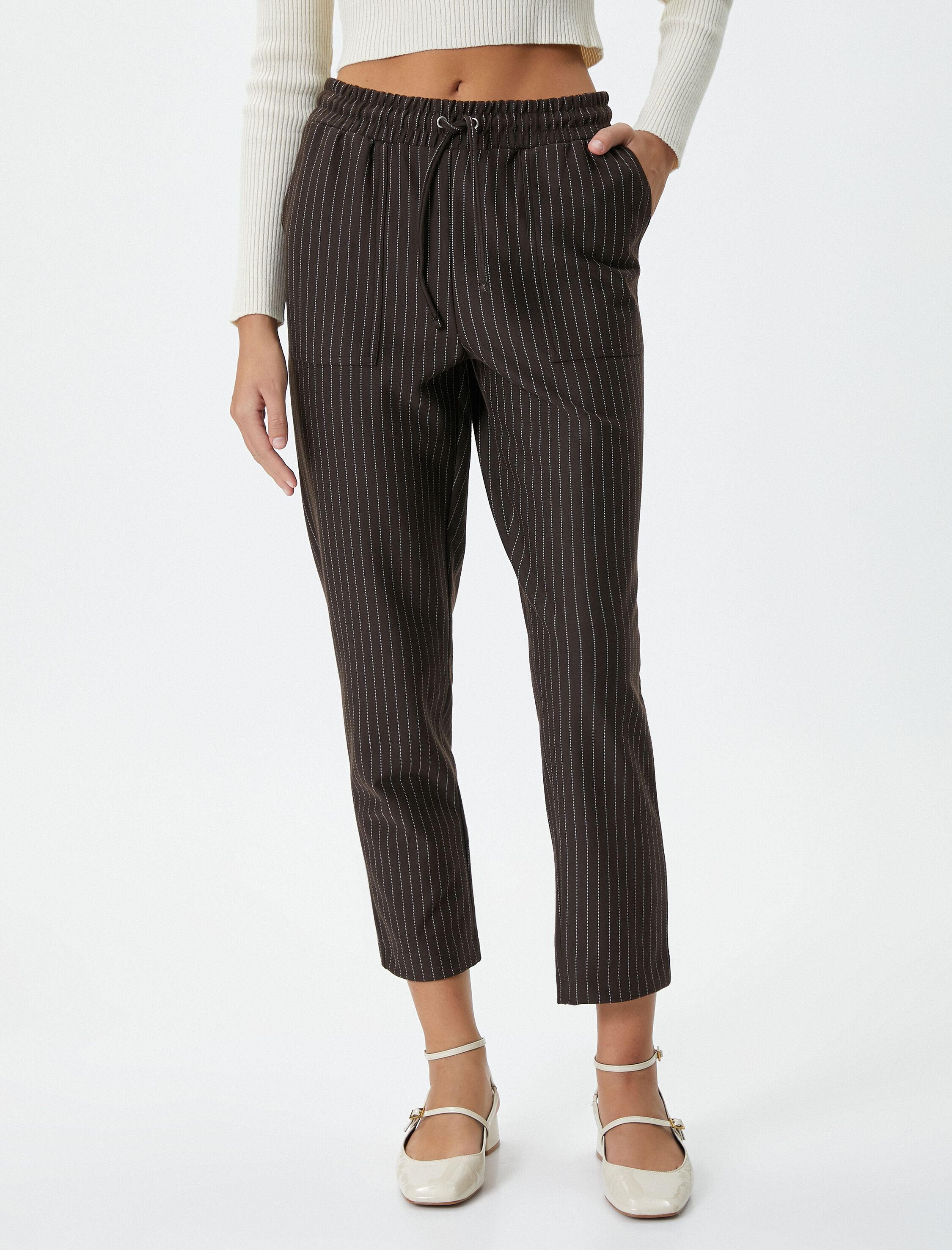   Havuç Pantolon Beli Bağcıklı Cep Detaylı