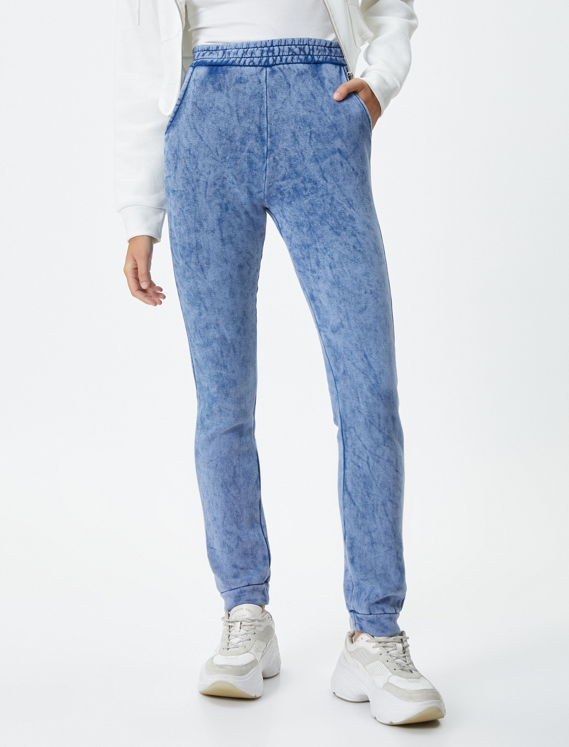   Jogger Pantolon Beli ve Paçası Lastikli Cepli Yıkamalı
