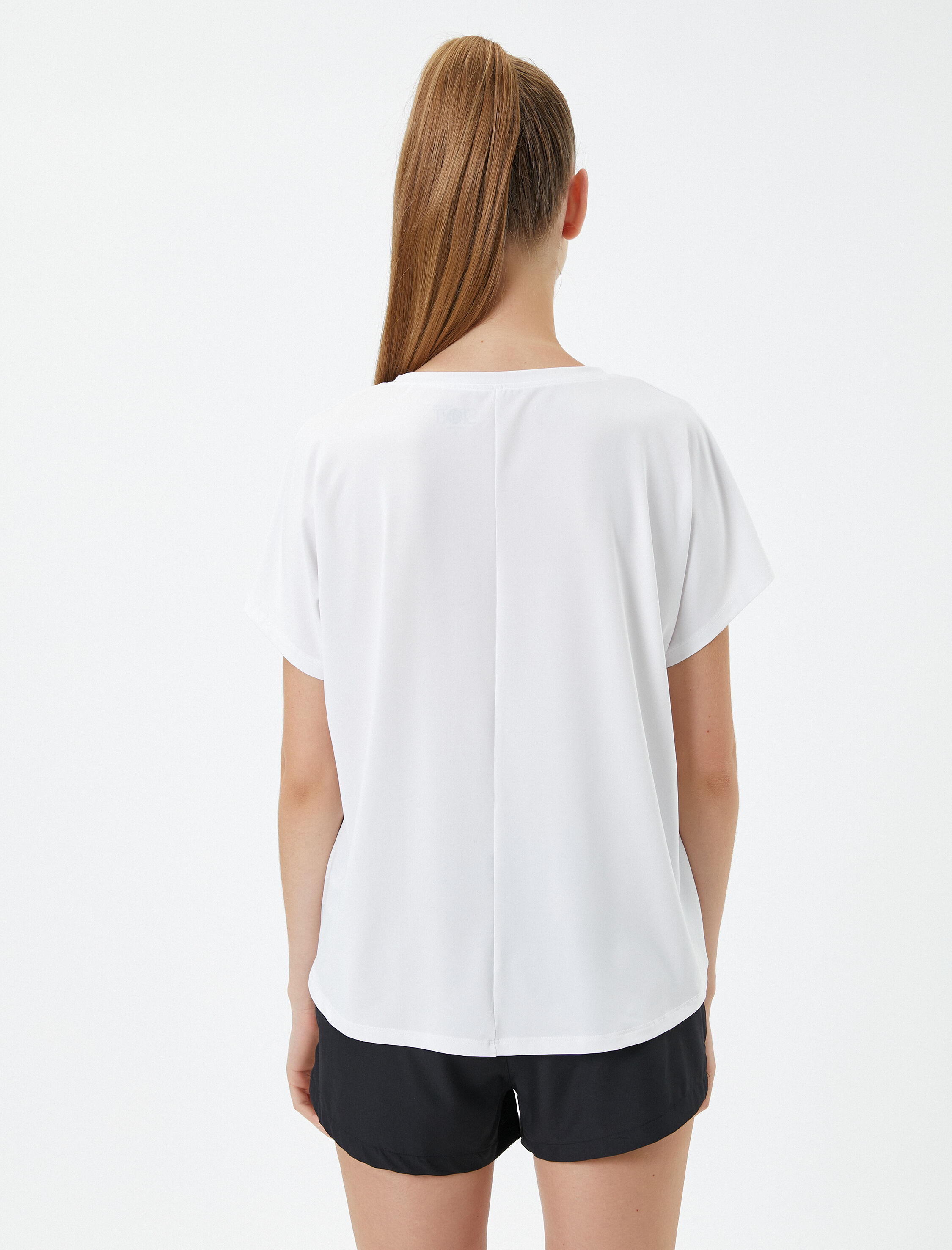 Spor Tişört Kısa Kollu Bisiklet Yaka Baskılı