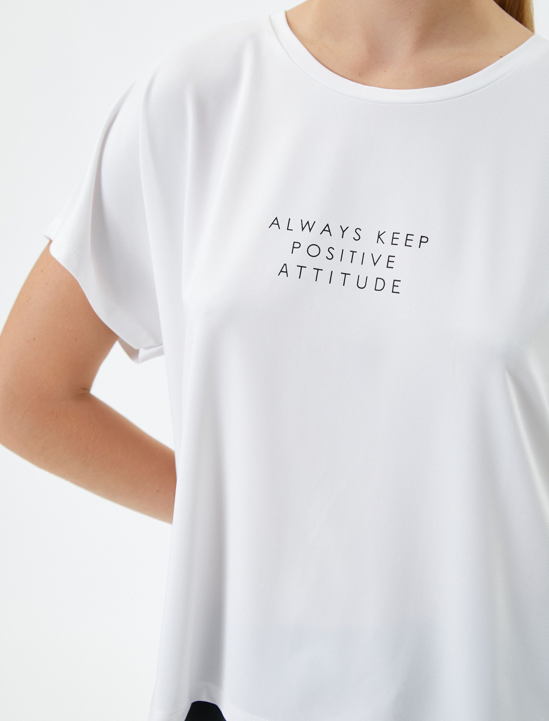 Spor Tişört Kısa Kollu Bisiklet Yaka Baskılı