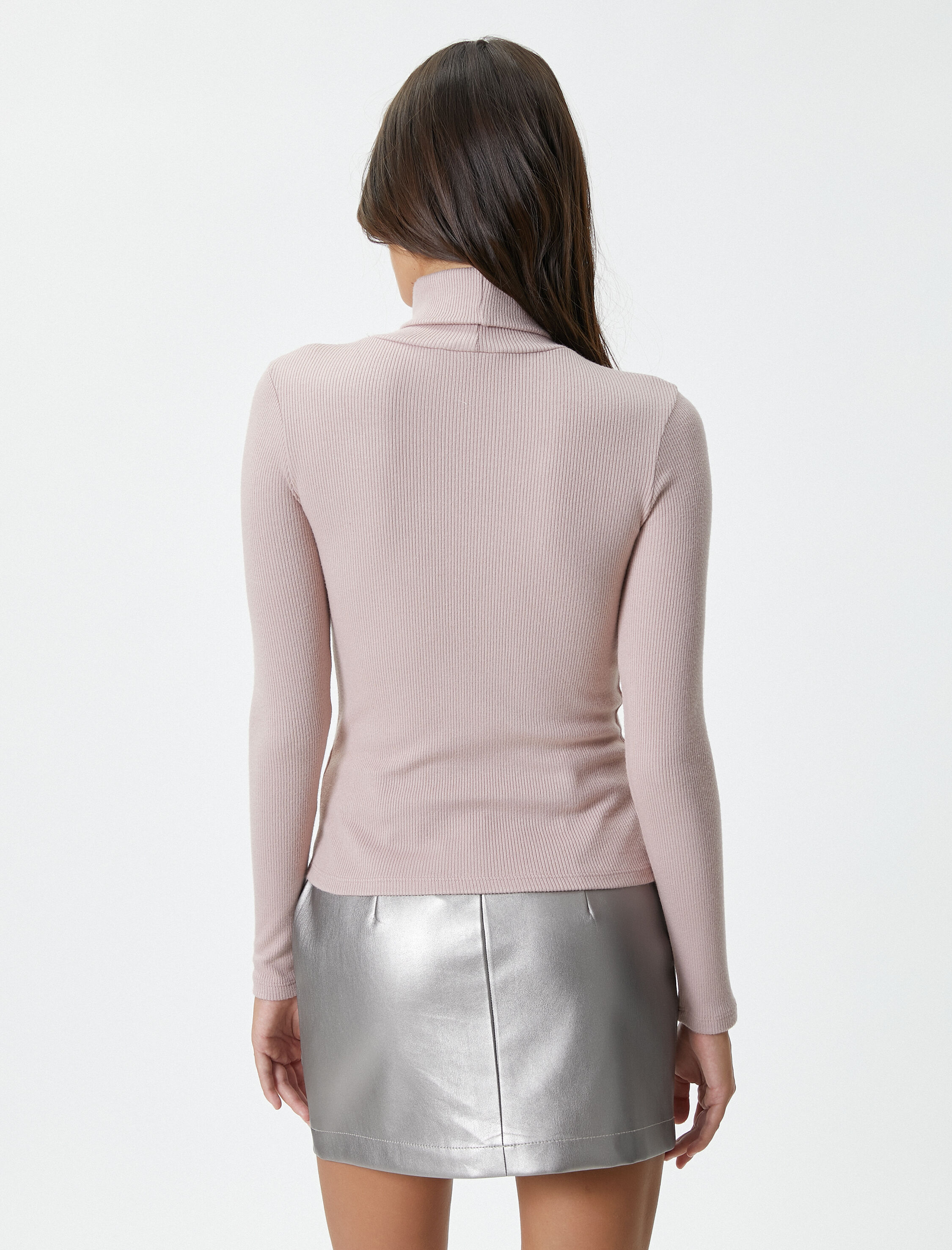   Balıkçı Yaka Body Fitilli Uzun Kollu