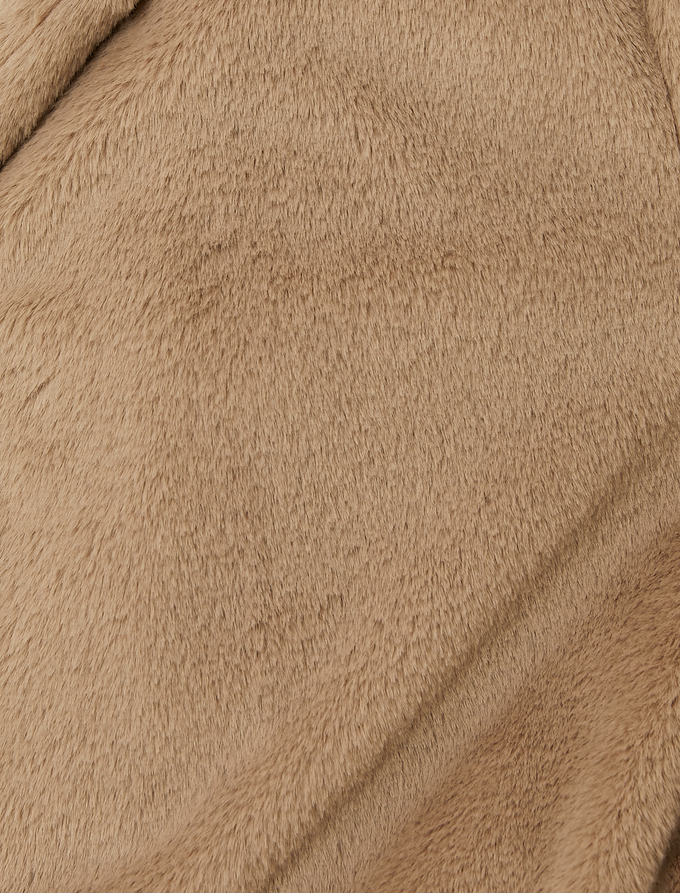   Kapüşonlu Oversize Peluş Kısa Kaban