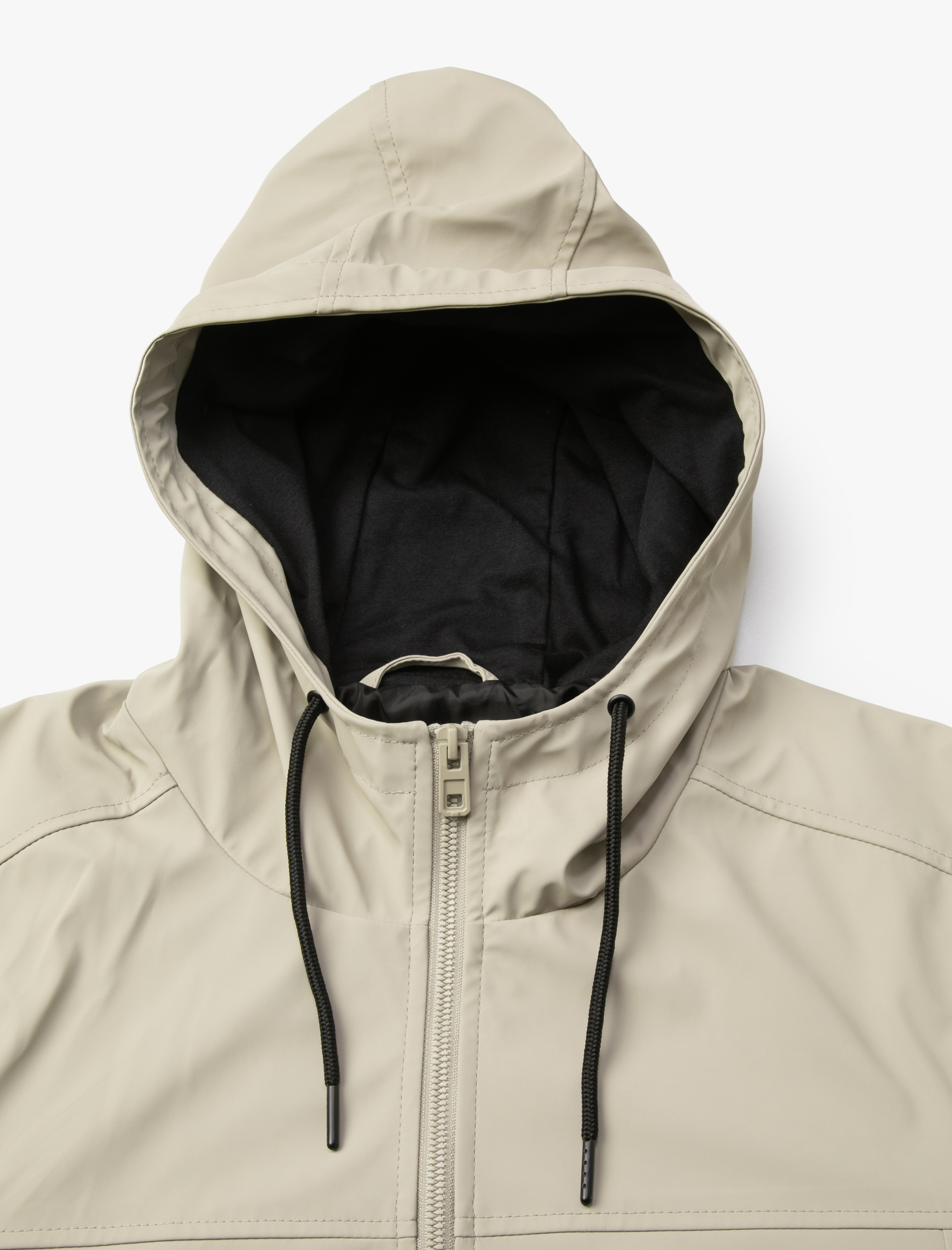   Deri Görünümlü Ceket Kapşonlu Fermuarlı Cep Detaylı