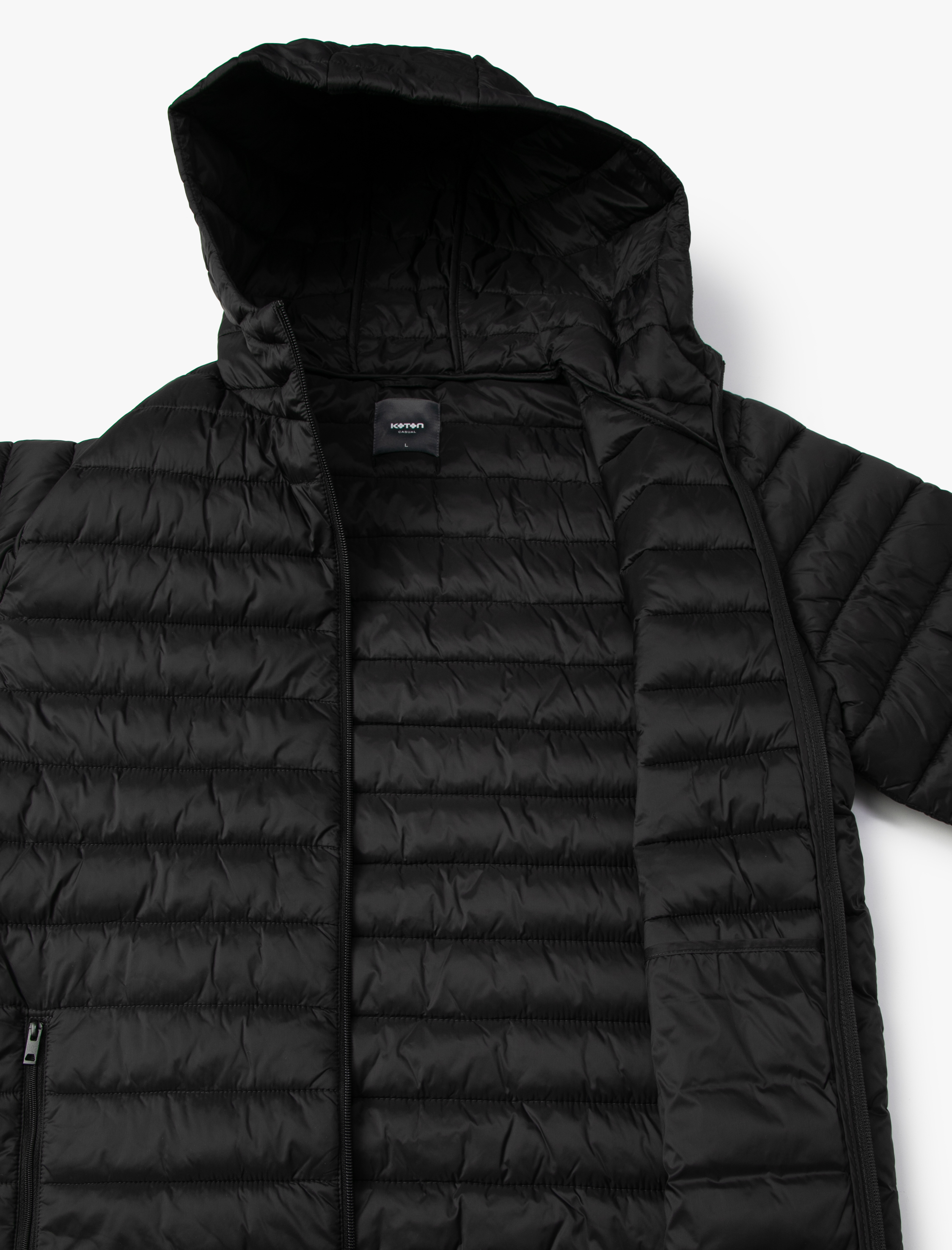   Şişme Mont Mevsimlik Kapşonlu Fermuarlı Cep Detaylı