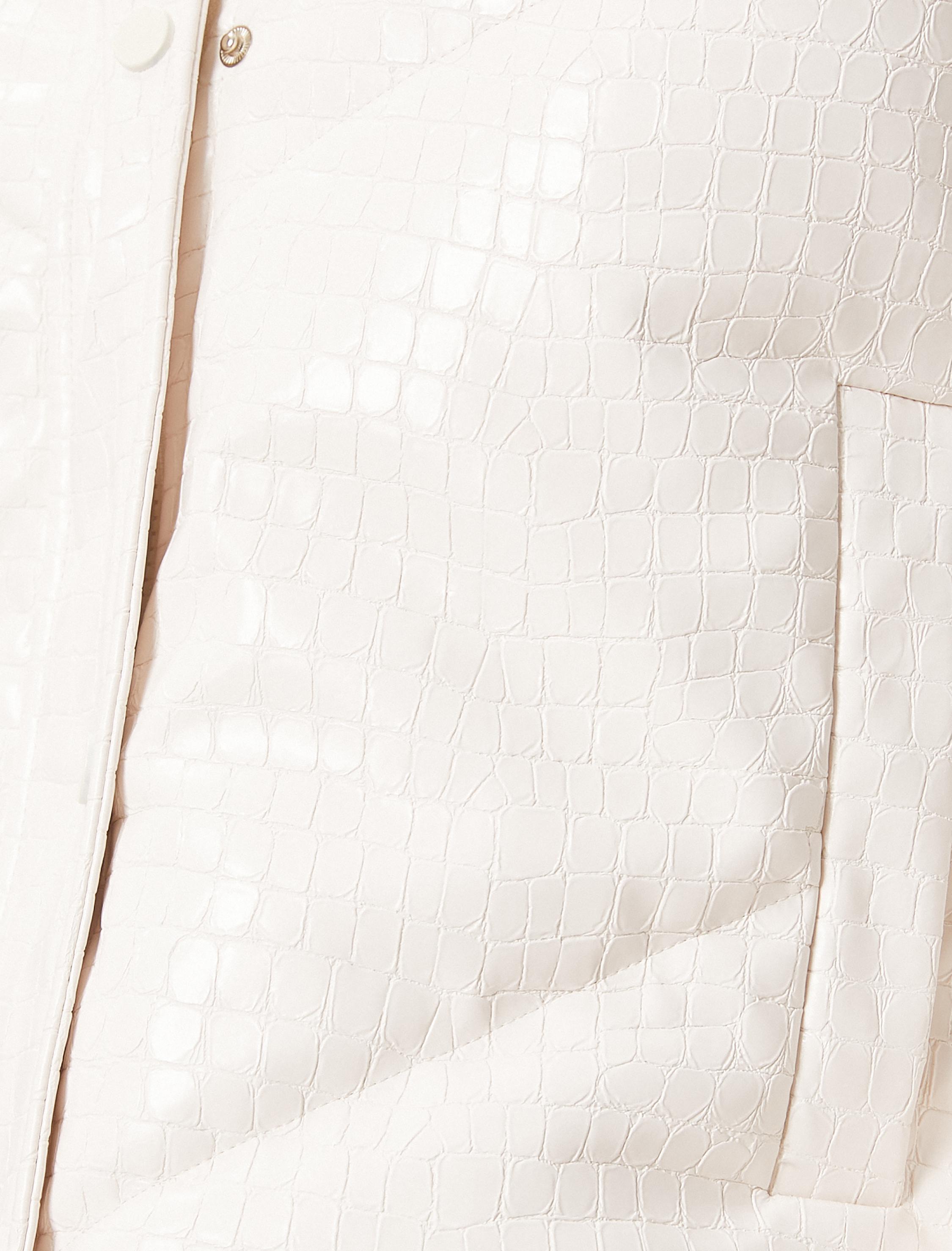   Mont Krokodil Suni Deri Görünümlü Kapüşonlu Cepli Dik Yaka