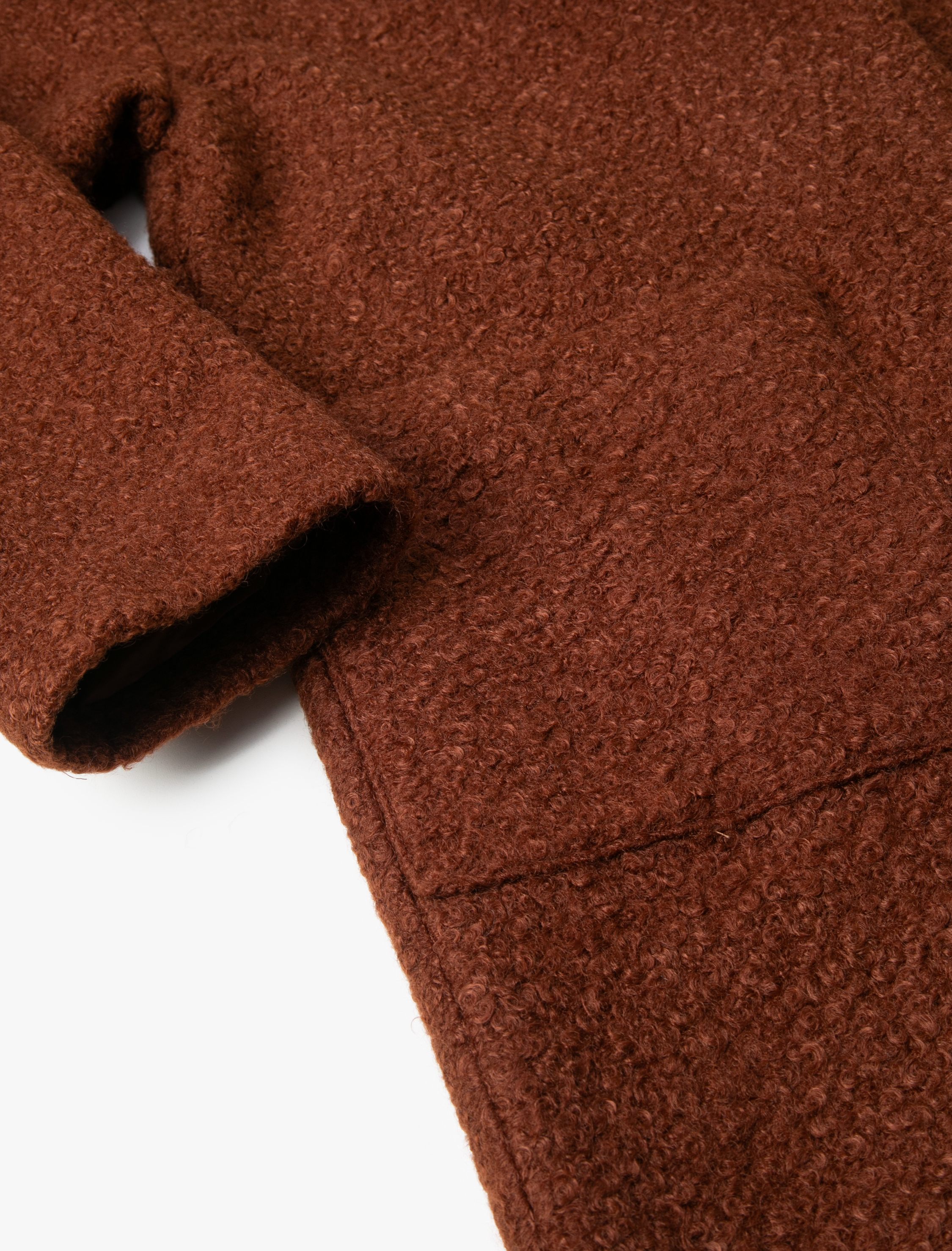   Oversize Uzun Buklet Kaban Kruvaze Cep Detaylı Astarlı