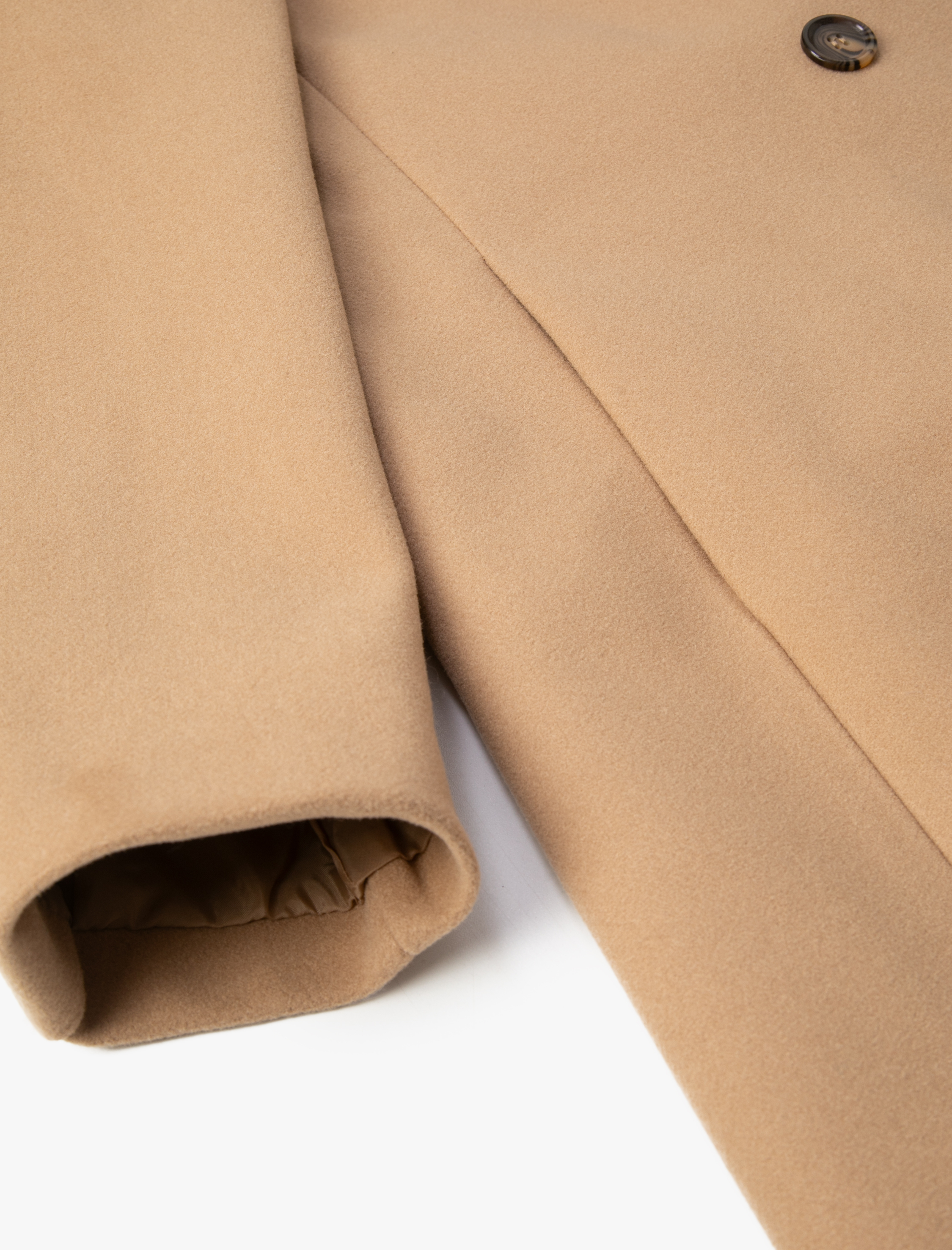   Kaşe Kaban Kruvaze Düğmeli Cep Detaylı Astarlı