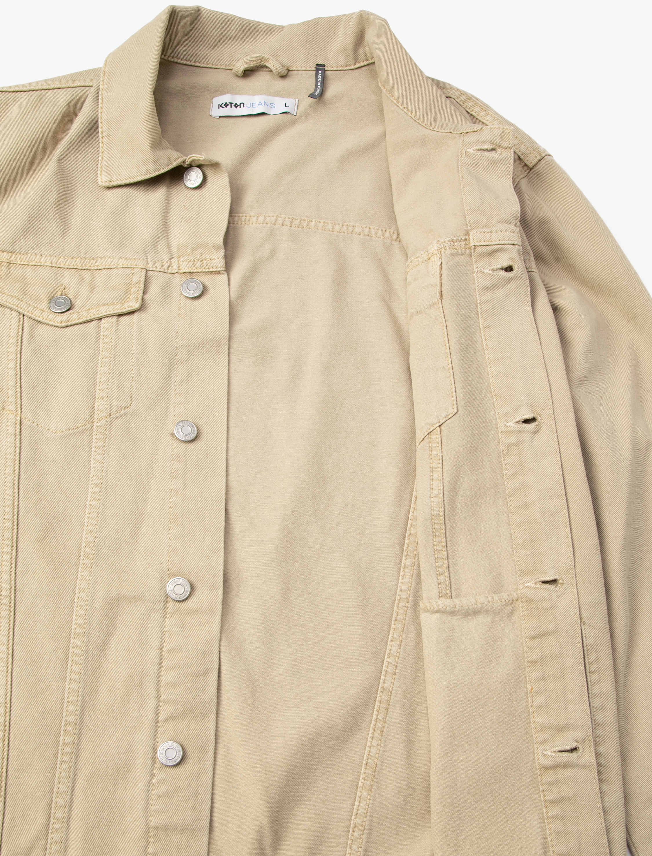   Kot Ceket Klasik Yaka Cep Detaylı Düğmeli