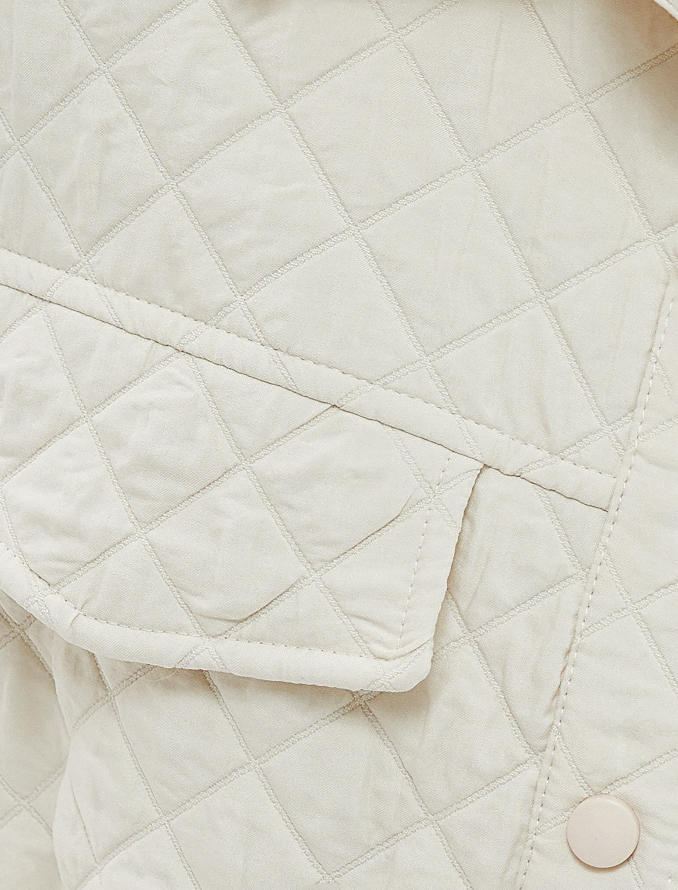   Kapitone Ceket Çıtçıt Düğmeli Gömlek Yaka Cep Detaylı