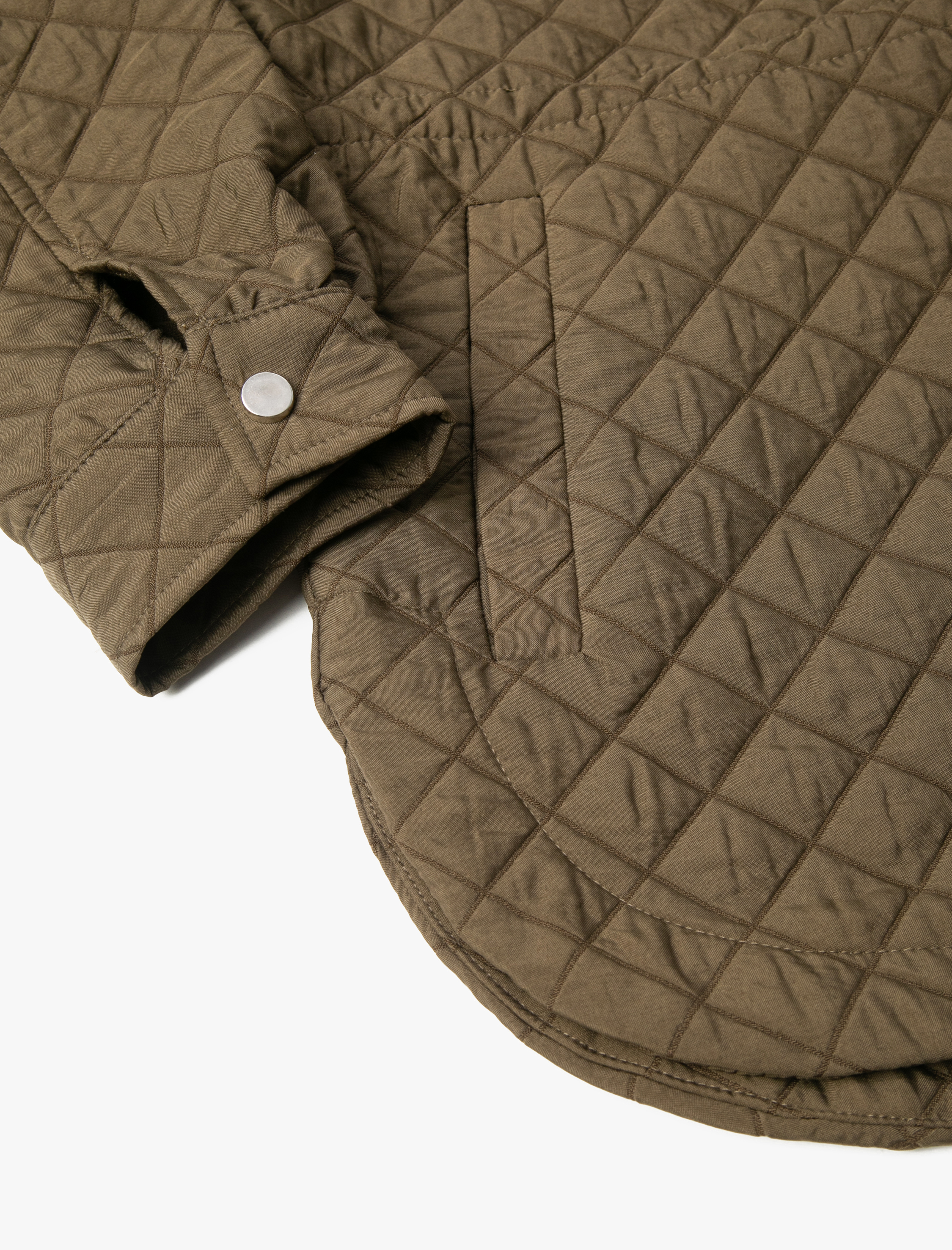   Kapitone Ceket Çıtçıt Düğmeli Gömlek Yaka Cep Detaylı