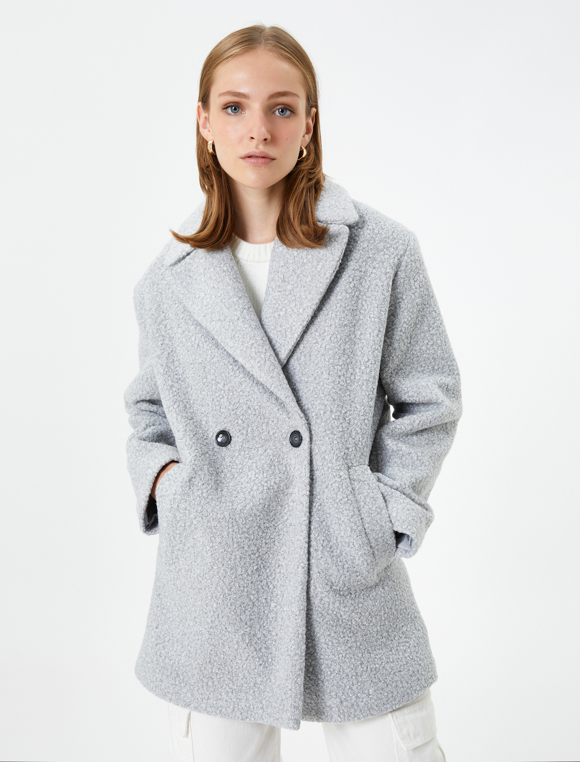   Buklet Kaban Kruvaze Düğmeli Cepli