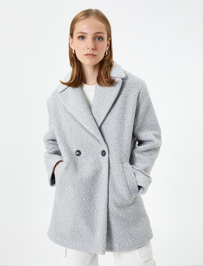  Buklet Kaban Kruvaze Düğmeli Cepli