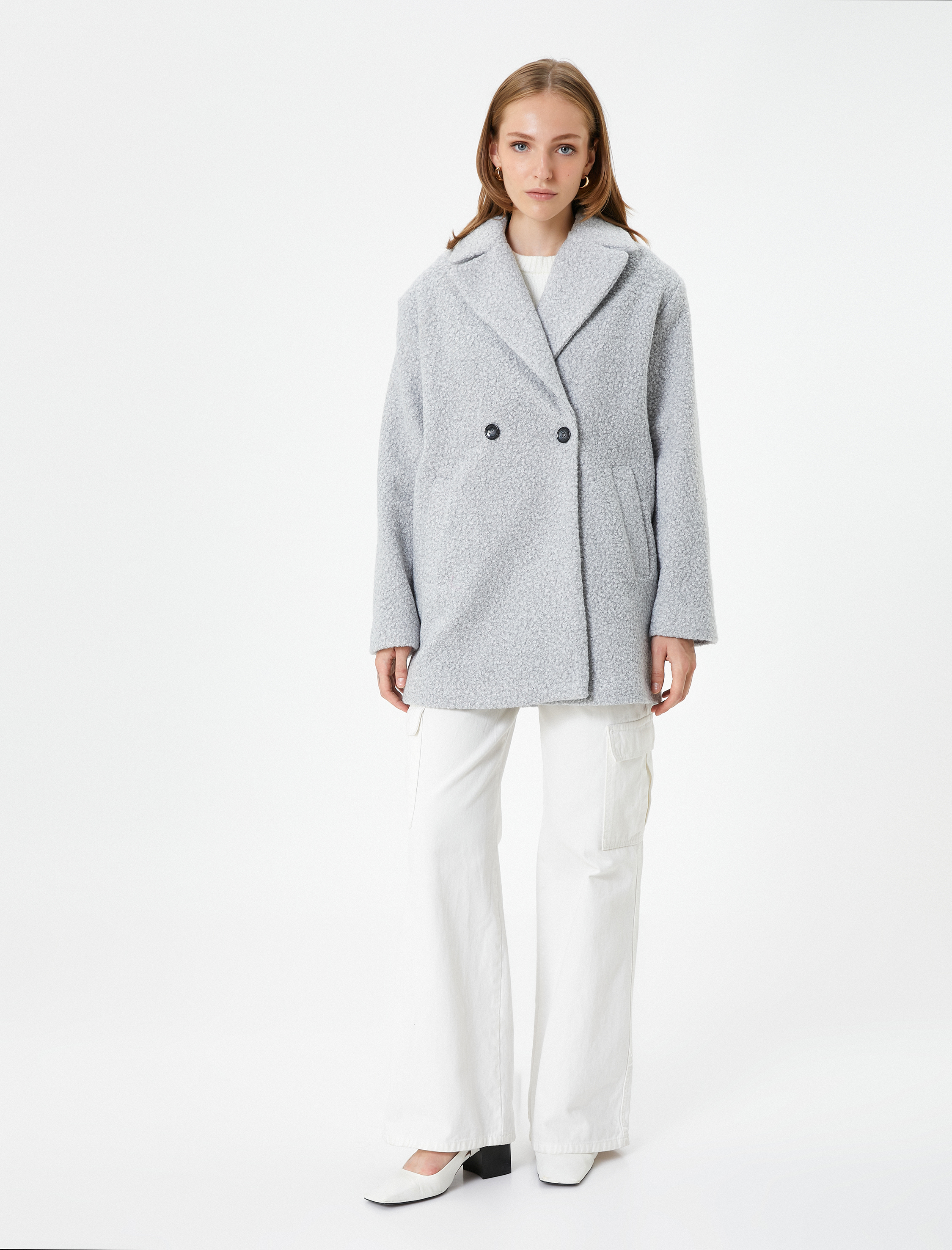   Buklet Kaban Kruvaze Düğmeli Cepli