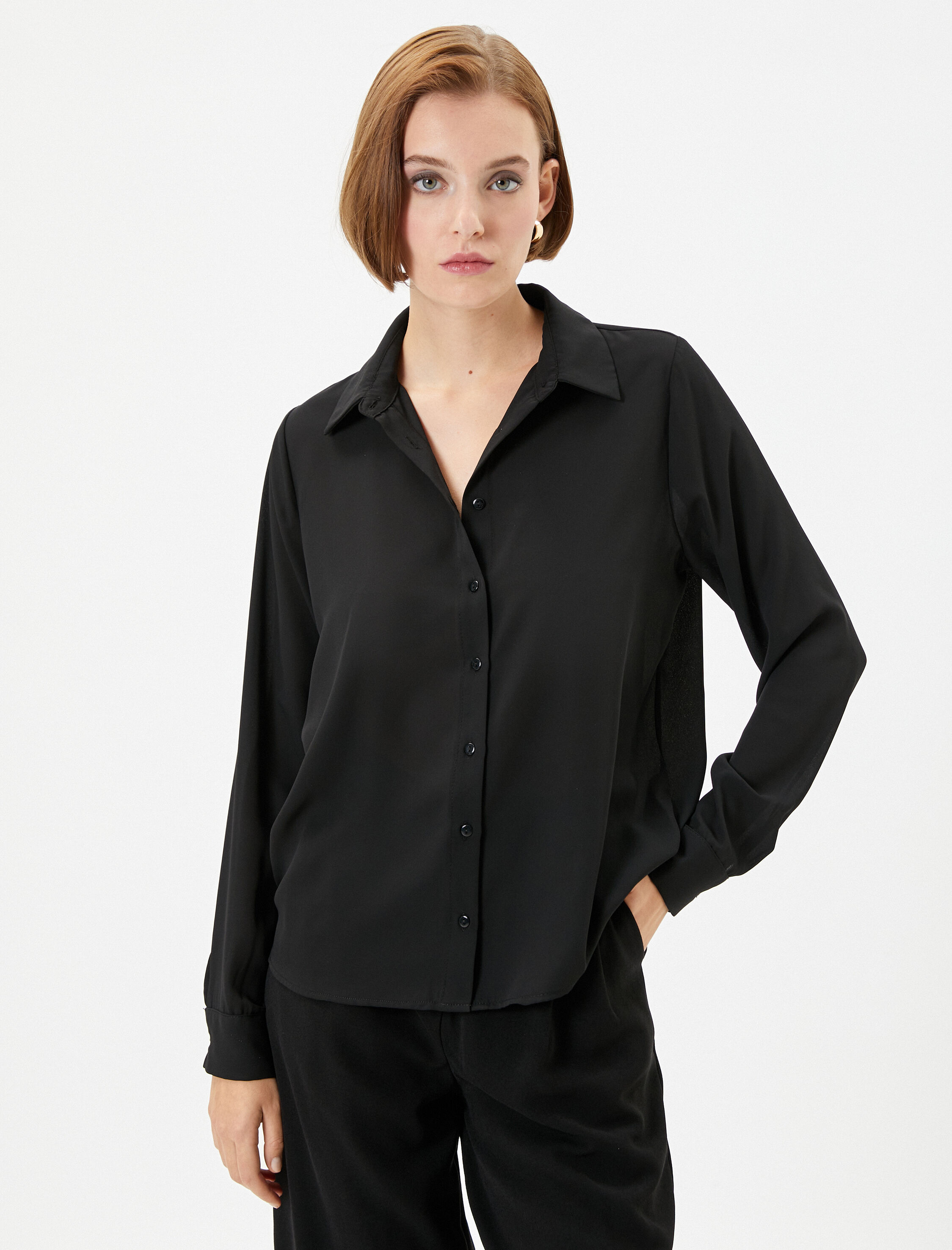 Uzun Kollu Gömlek Klasik Yaka Düğmeli Regular Fit