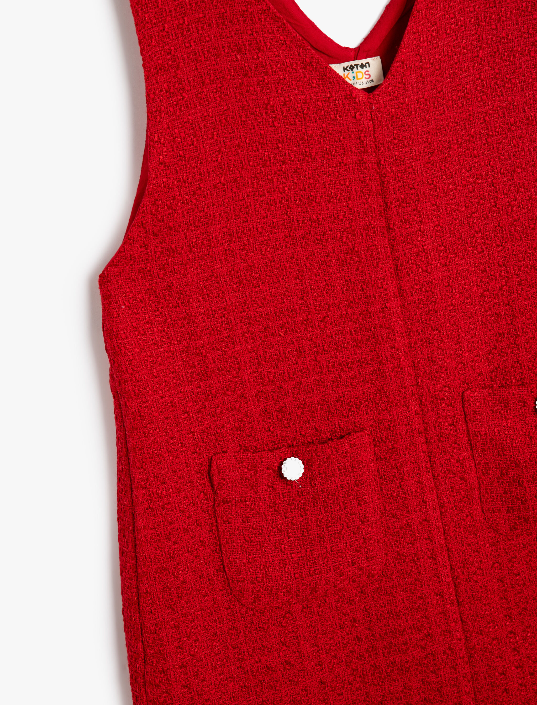  Kız Çocuk Jile Tüvit  Elbise Cep Detaylı Kalın Askılı