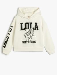Lola Bunny Kapşonlu Sweatshirt Lisanslı Uzun Kollu Şardonlu