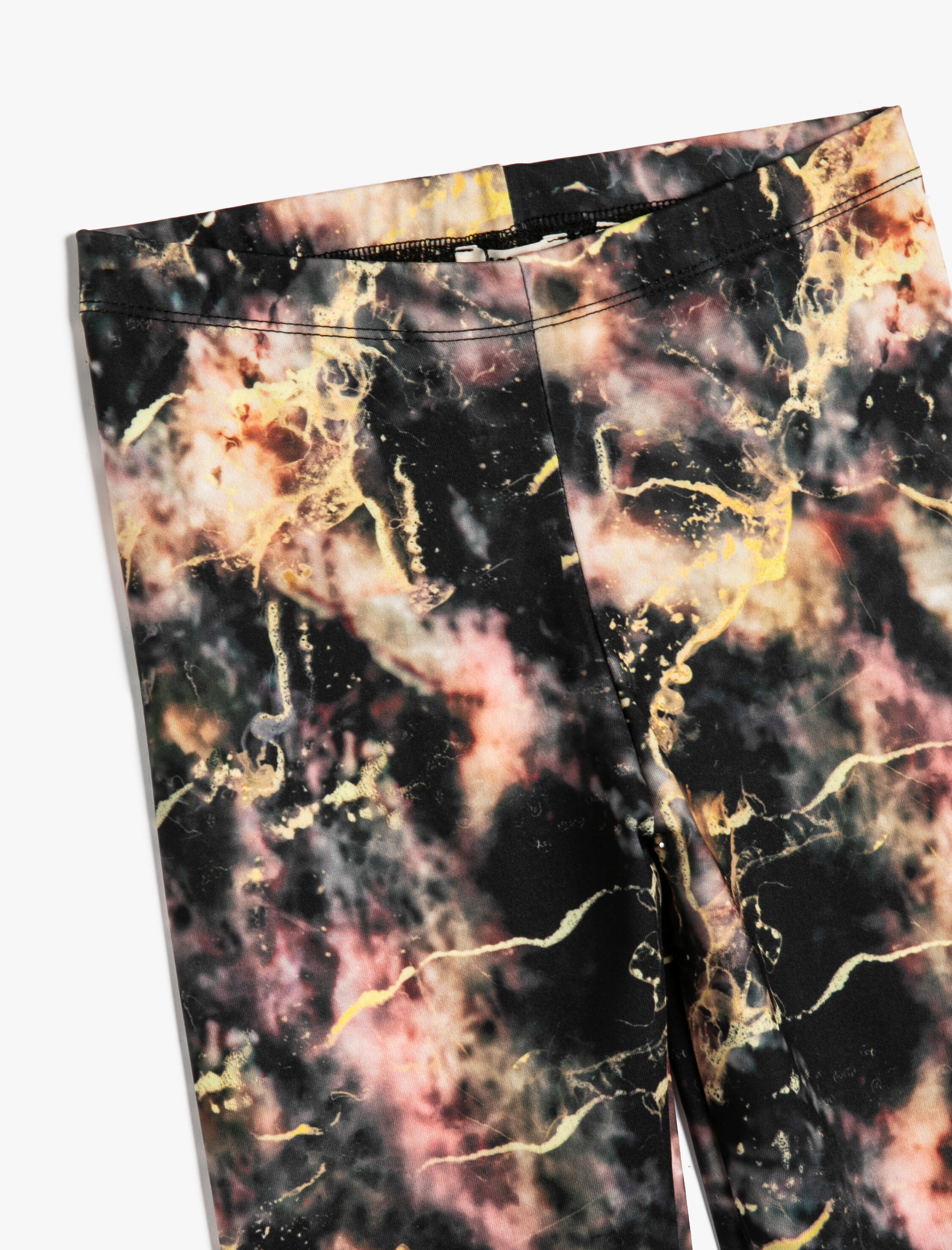  Kız Çocuk Tayt Beli Lastikli Soyut Desenli