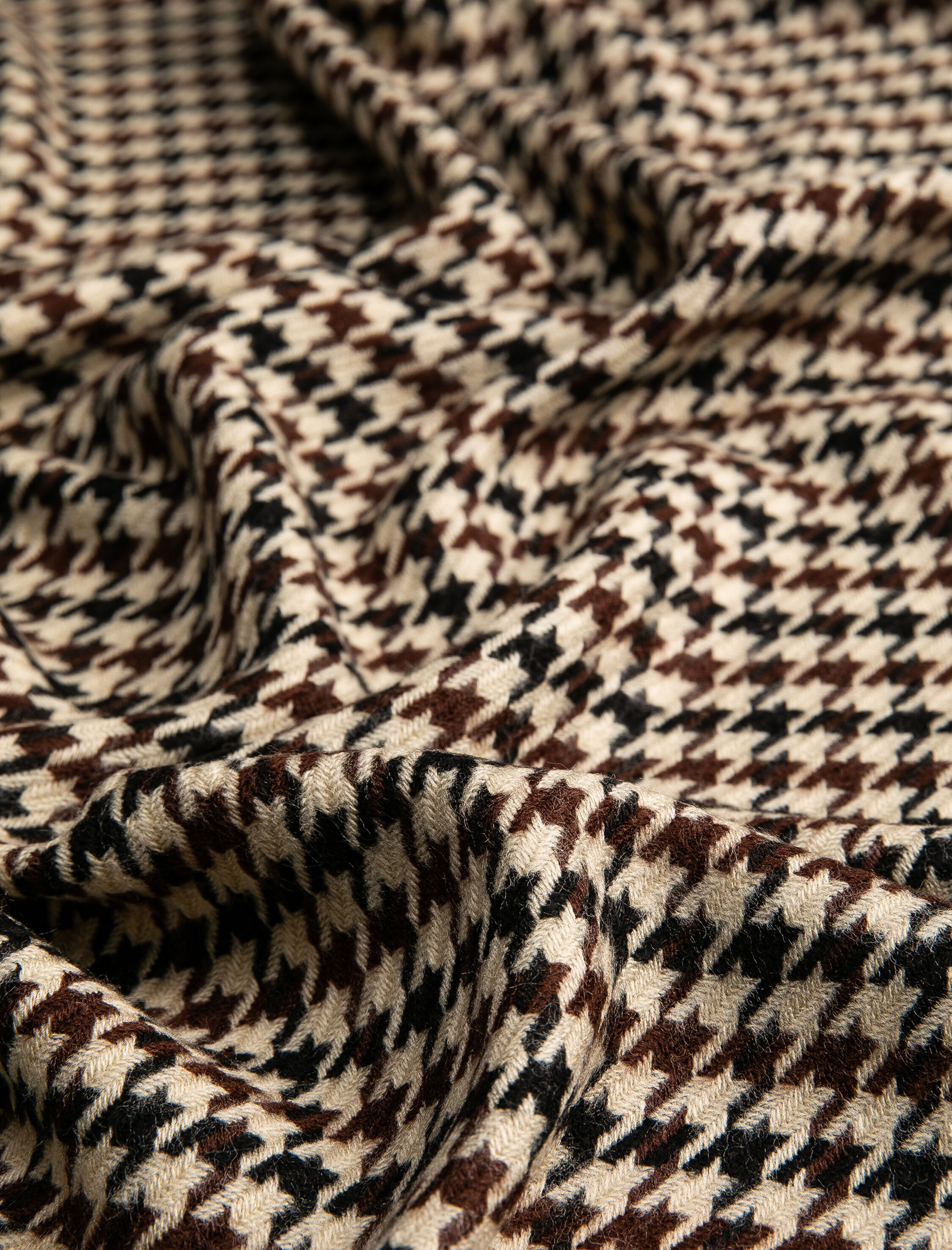  Kadın Şal Kazayağı Desenli Püsküllü Yumuşak Dokulu