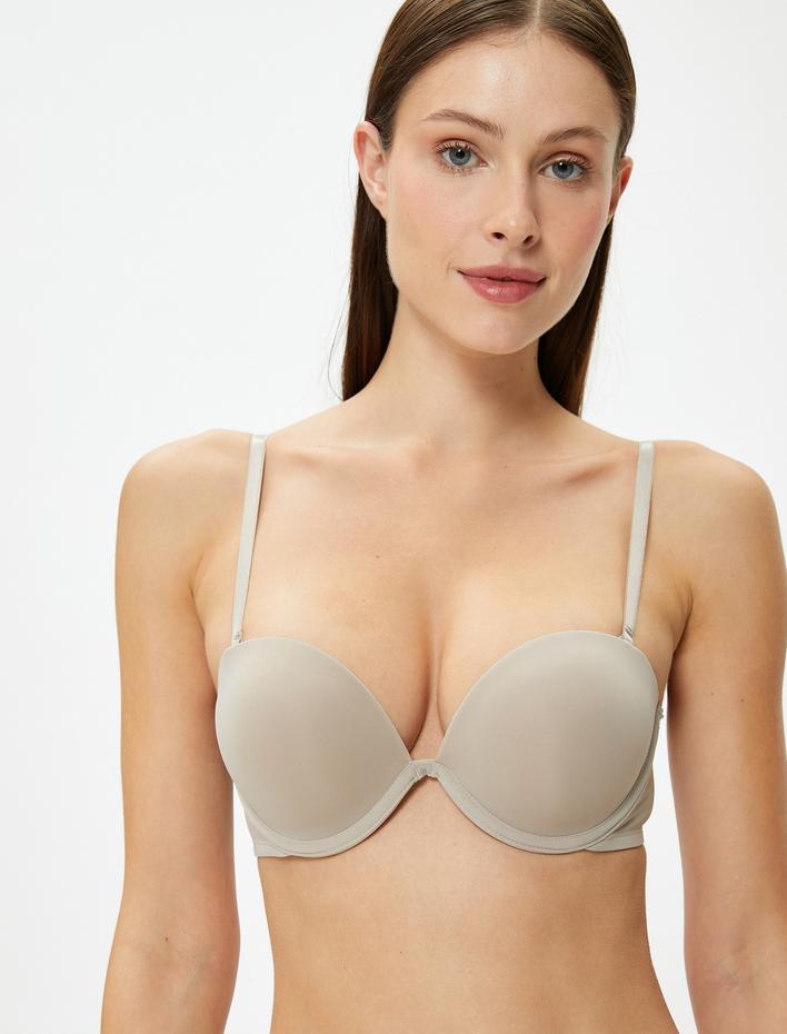  Askısız Destekli Sütyen Ekstra Dolgulu Balenli Kaplı