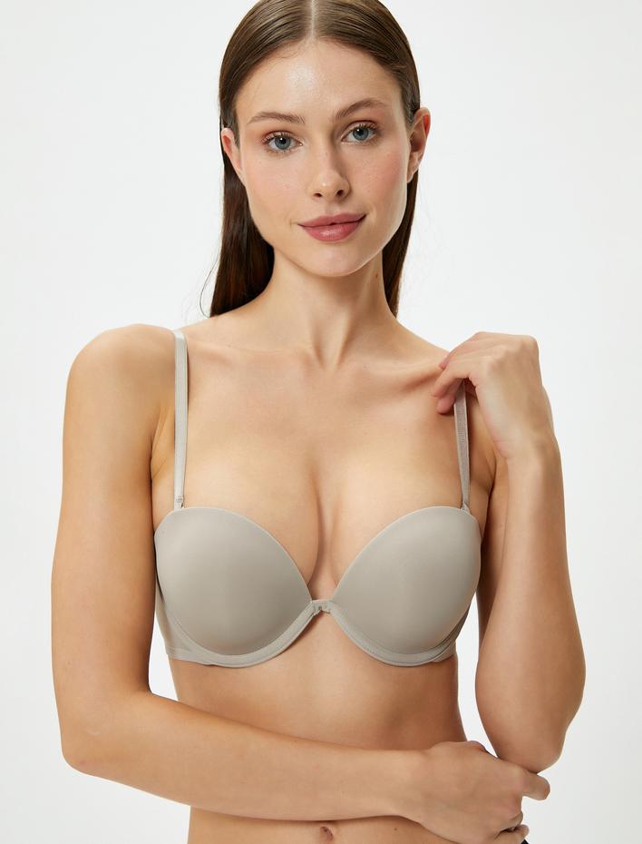  Askısız Destekli Sütyen Ekstra Dolgulu Balenli Kaplı