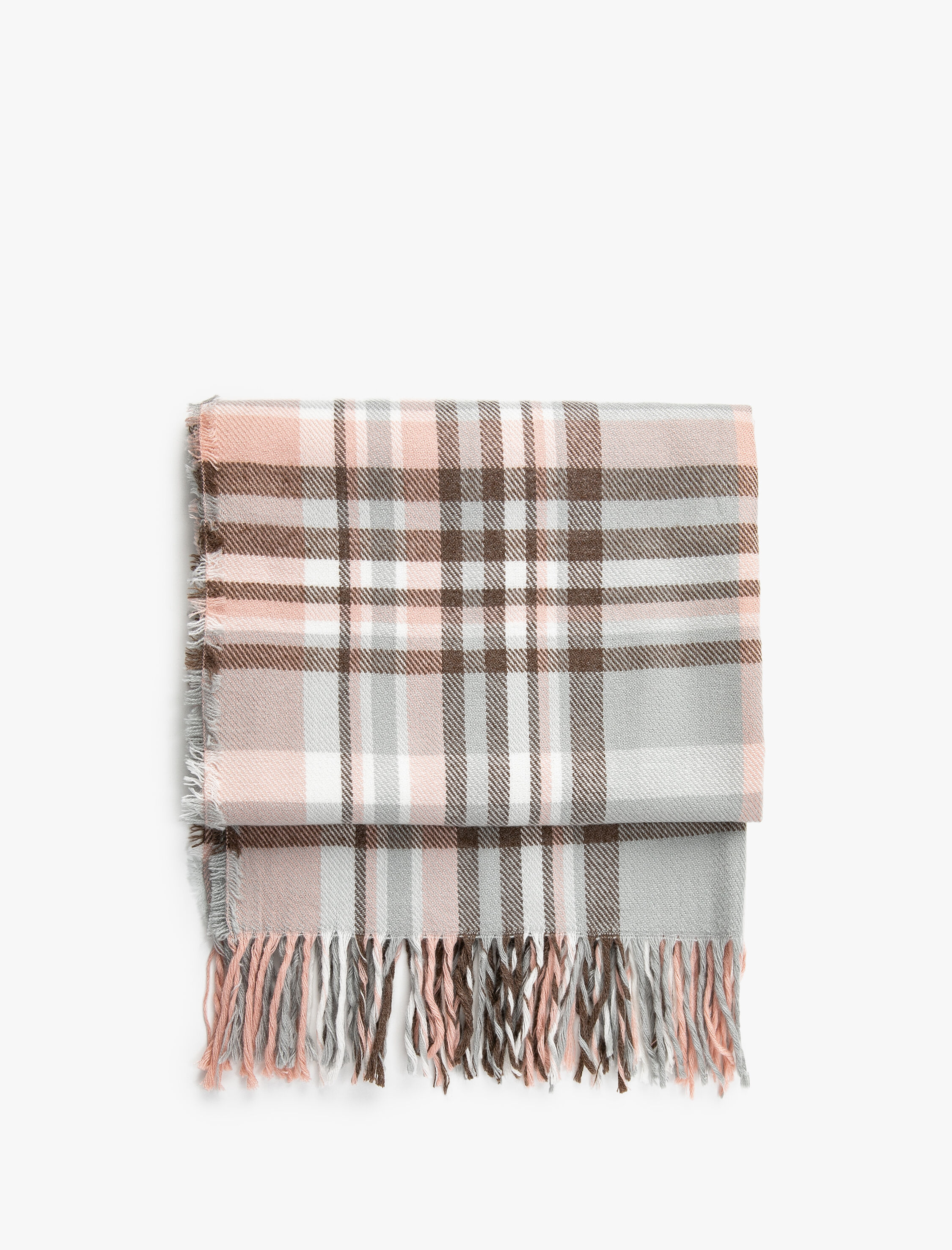  Kadın Atkı Ekose Yumuşak Dokulu