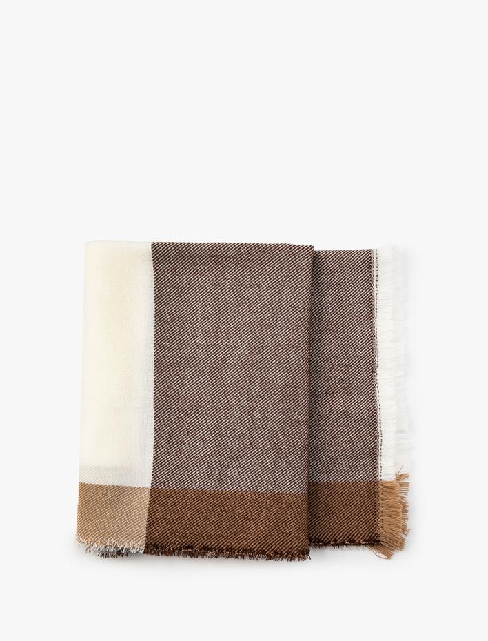 Kadın Şal Püsküllü Yumuşak Dokulu