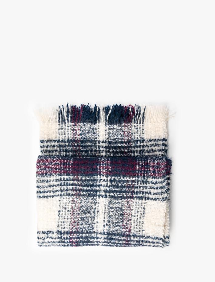 Kadın Atkı Püsküllü Yumuşak Dokulu