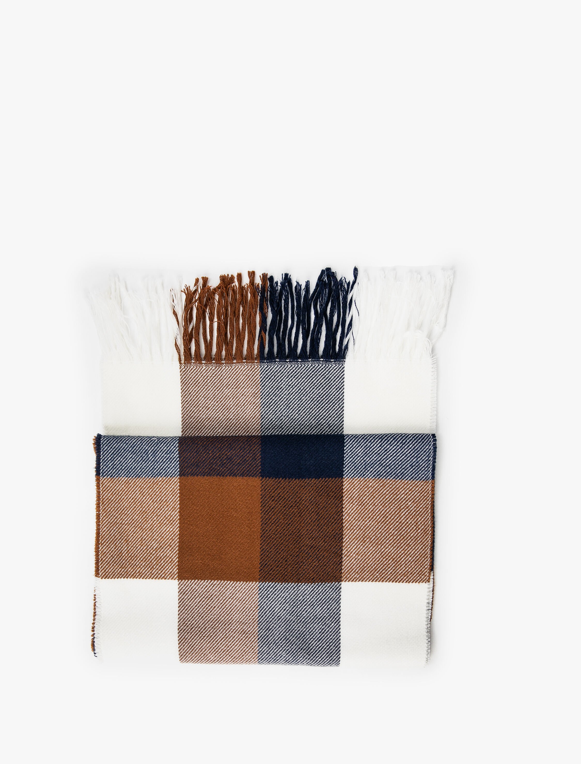  Erkek Ekose Desenli Atkı Püskül Detaylı