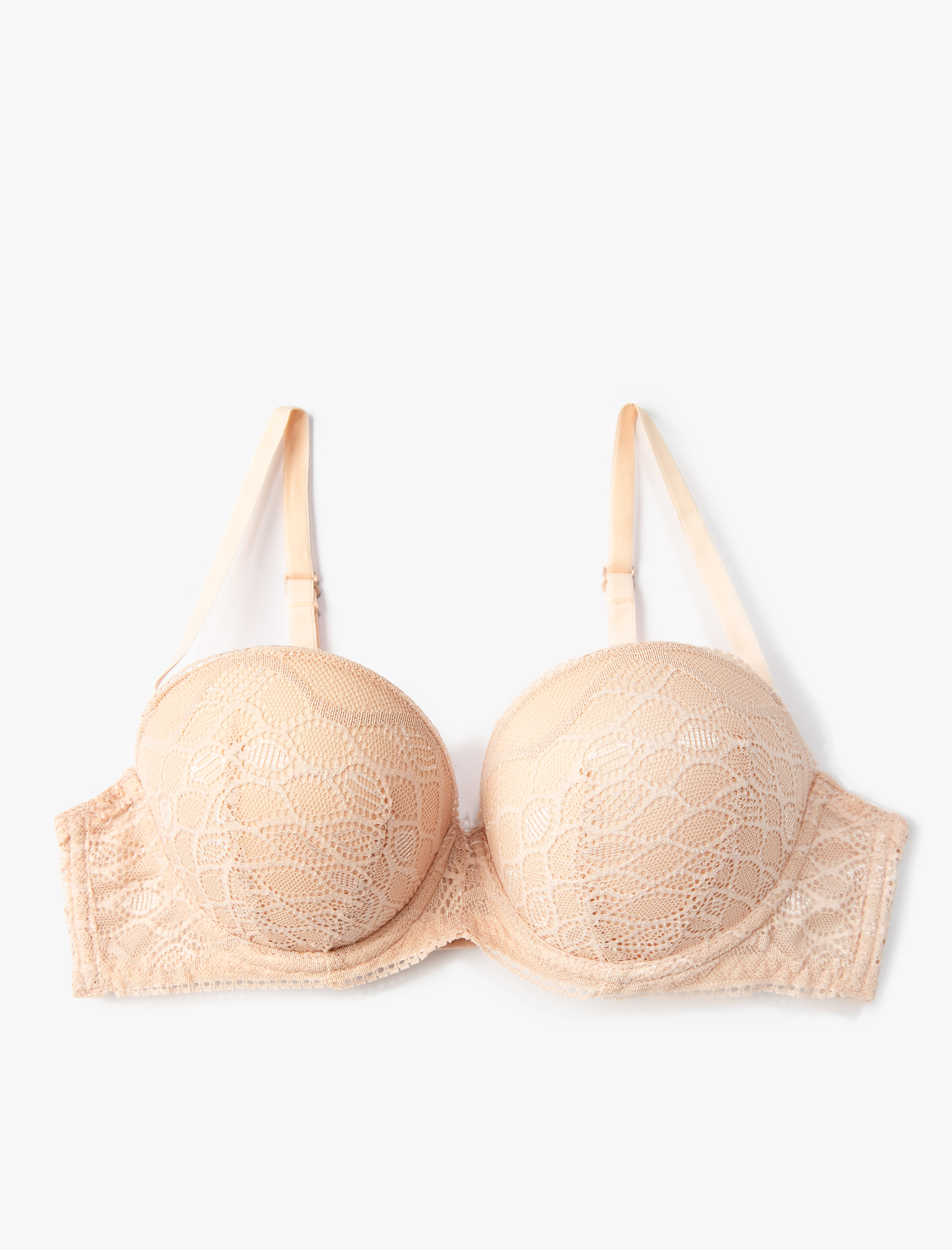   Destekli Sütyen Ekstra Dolgulu Balenli Dantelli Kaplı