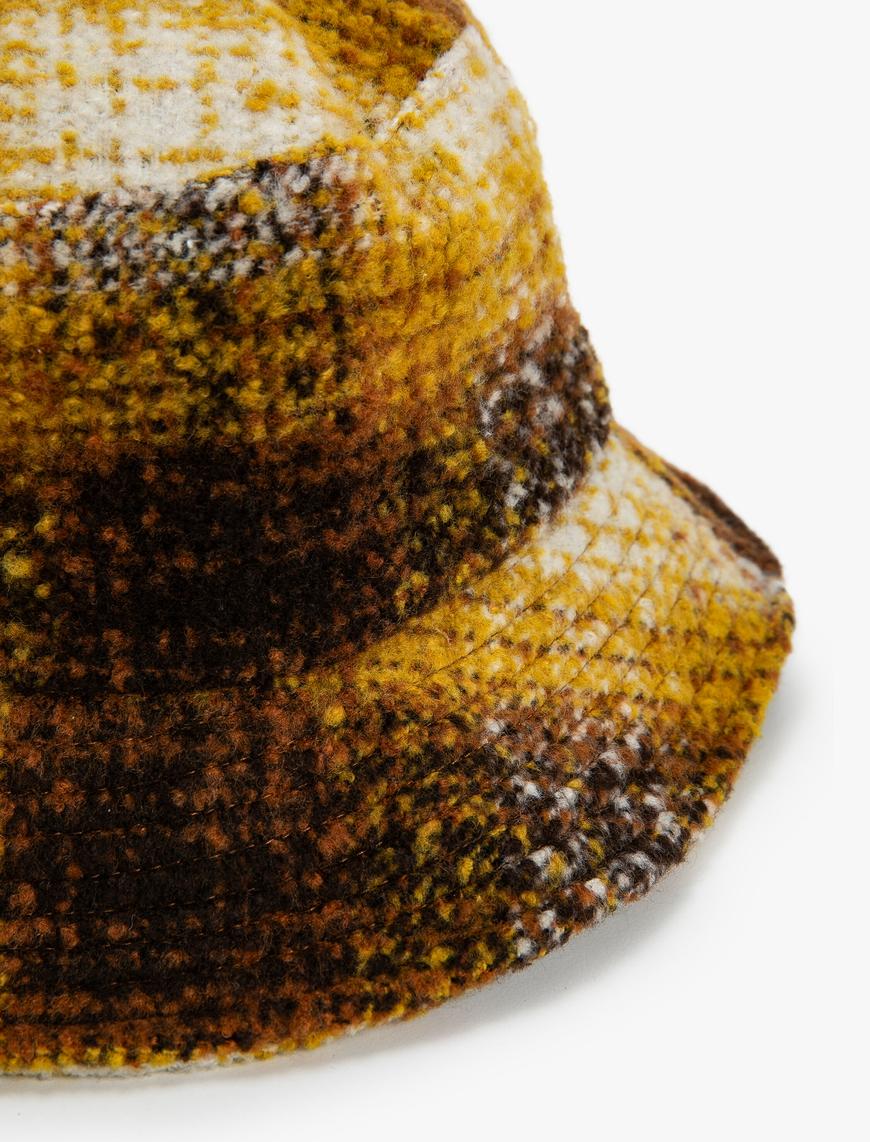  Kadın Bucket Şapka Yumuşak Dokulu Çok Renkli Yün Karışımlı