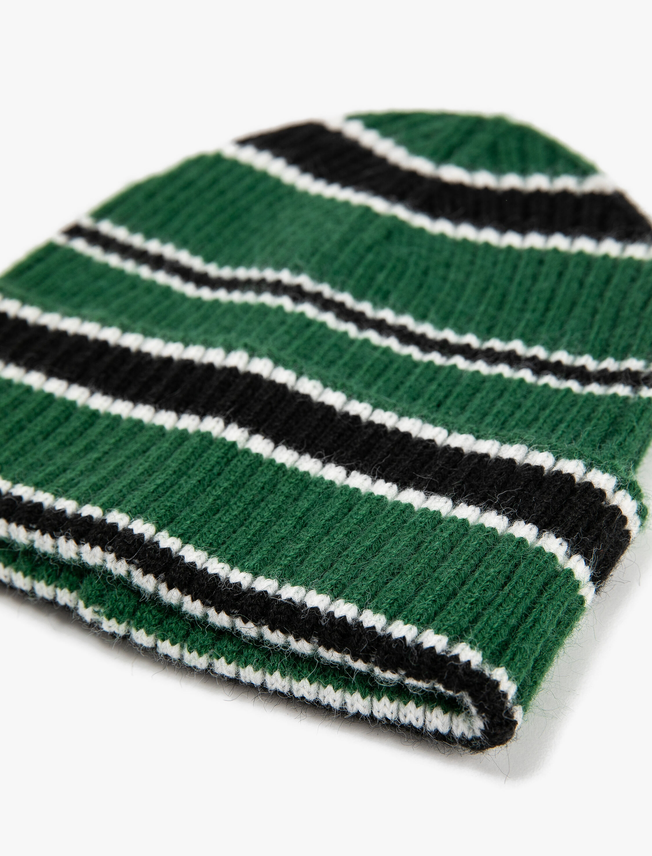  Erkek Örgü Bere Çok Renkli Şerit Desenli