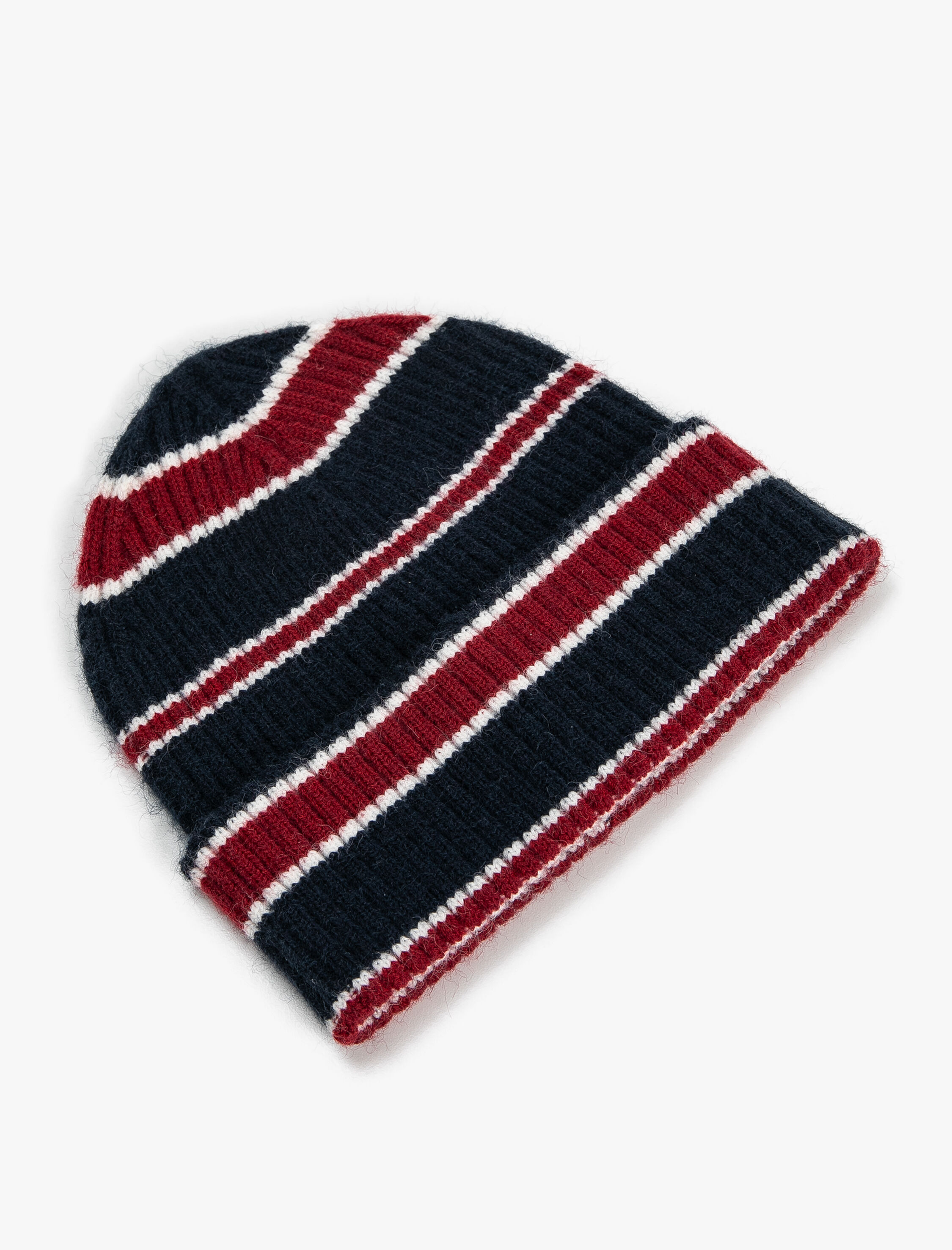  Erkek Örgü Bere Çok Renkli Şerit Desenli