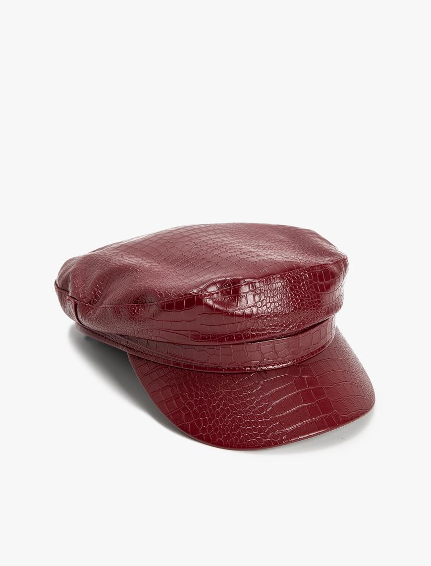  Kadın Kasket Şapka Suni Deri